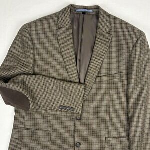 Marc Martin Menswear Lambswool Houndstooth Tweed Sport Coat 44R Elbow Patches